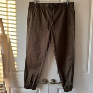 Psycho Bunny Men’s Toledo Cotton Twill Dark Olive Green Jogger Pants Size XL